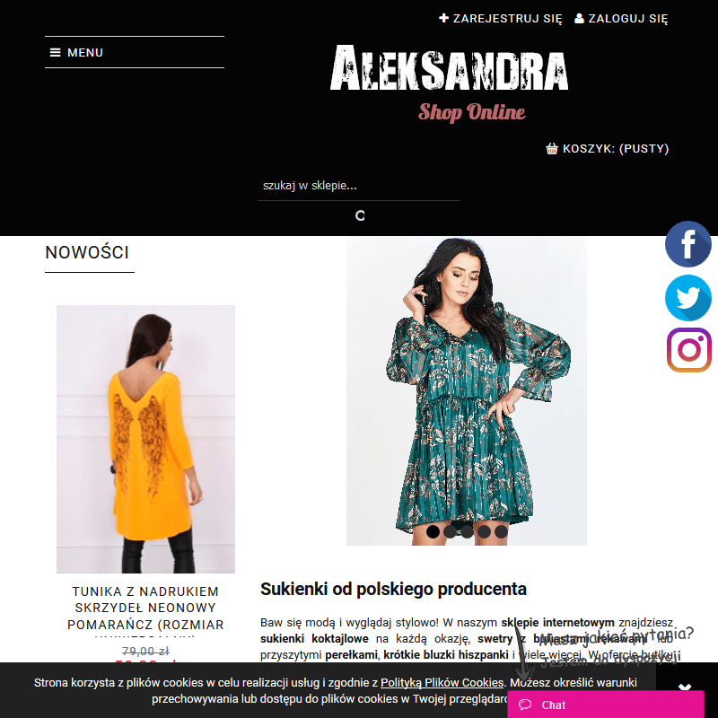 Sprzedaż wysyłkowa sukienki