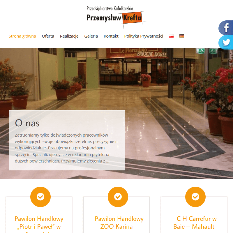 Montaż płytek w obiektach handlowych - Gdańsk